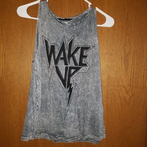 Womens Graphic Tee Tank Top Wake Up Small Rock Rose Classic